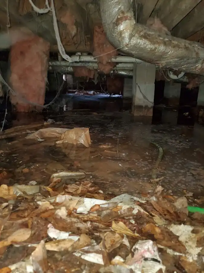 Crawl space flood assessment for Commercial Water Damage Restoration in East Goshen